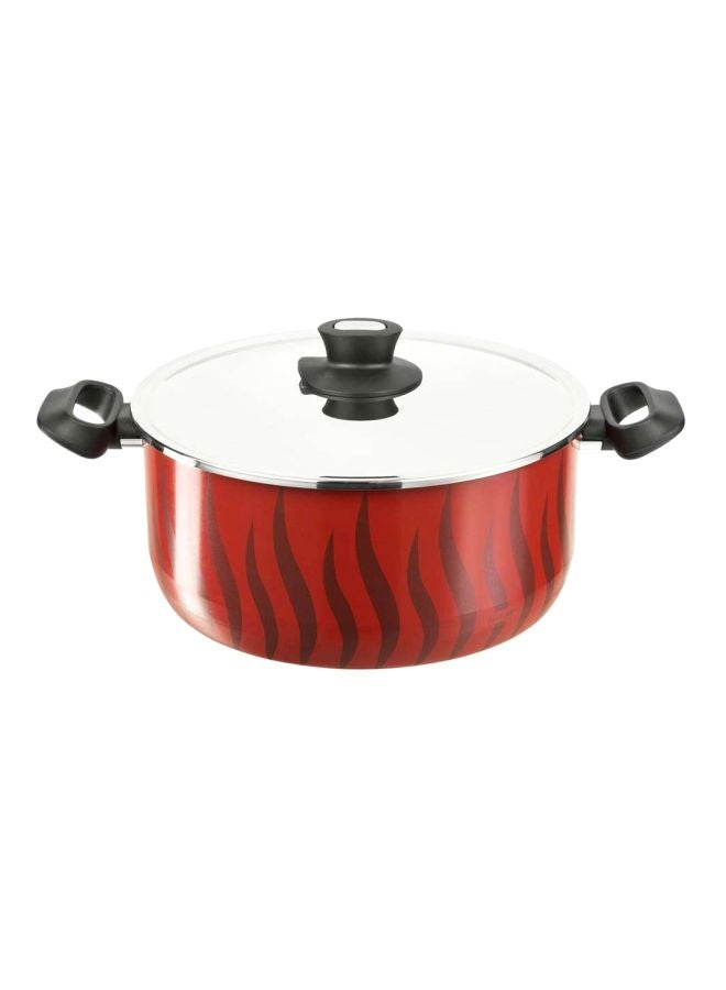 New Tempo Casserole With Lid Pink/Red/Silver 22cm