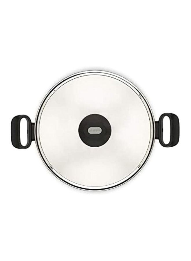 Tempo Flame 26Cm Casserole Stew Pot With Lid, Aluminum Non-Stick Red/Black/Silver 26cm