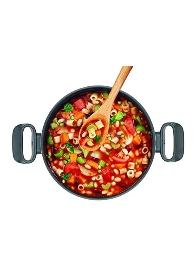Tempo Flame 26Cm Casserole Stew Pot With Lid, Aluminum Non-Stick Red/Black/Silver 26cm