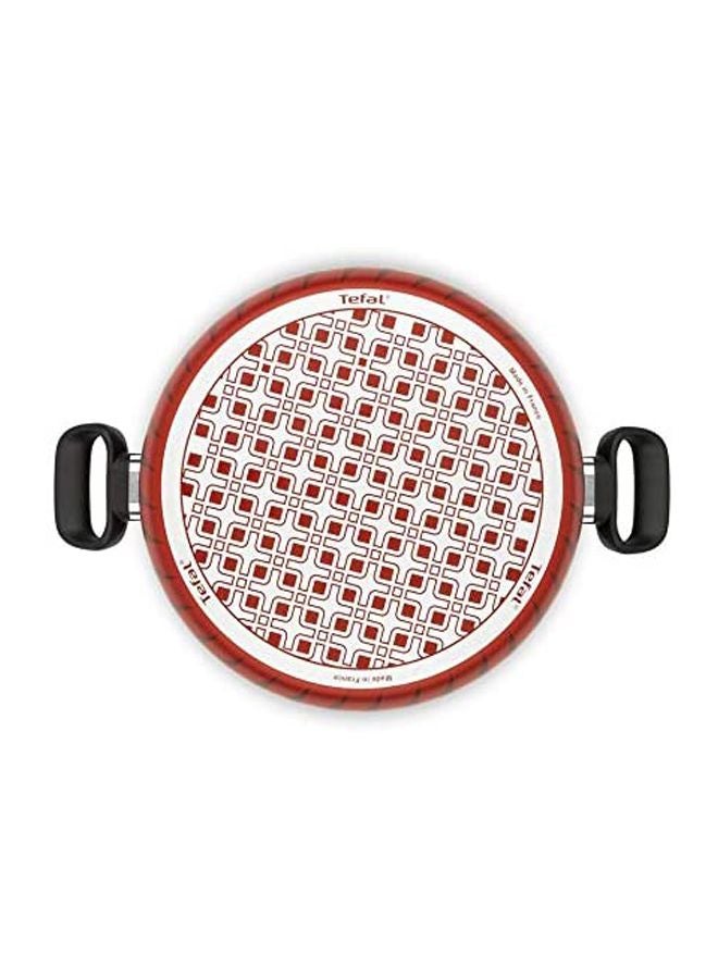 Tempo Flame Casserole With Lid Red/Black/Silver 26cm