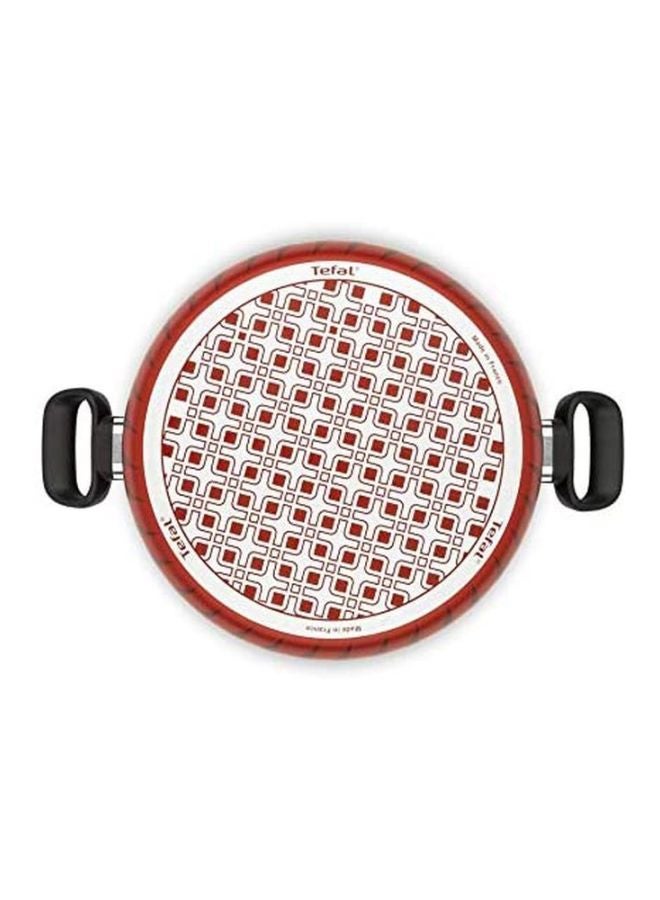 Tempo Flame Casserole With Lid Red/Black 28cm