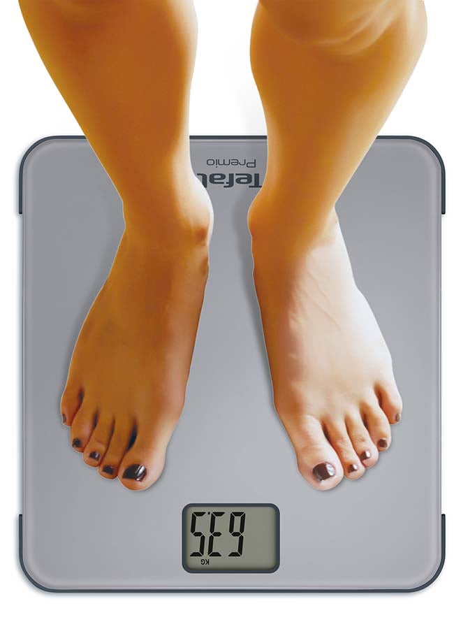 Classic Bathroom Scale Grey/Black 30x32x2.2cm