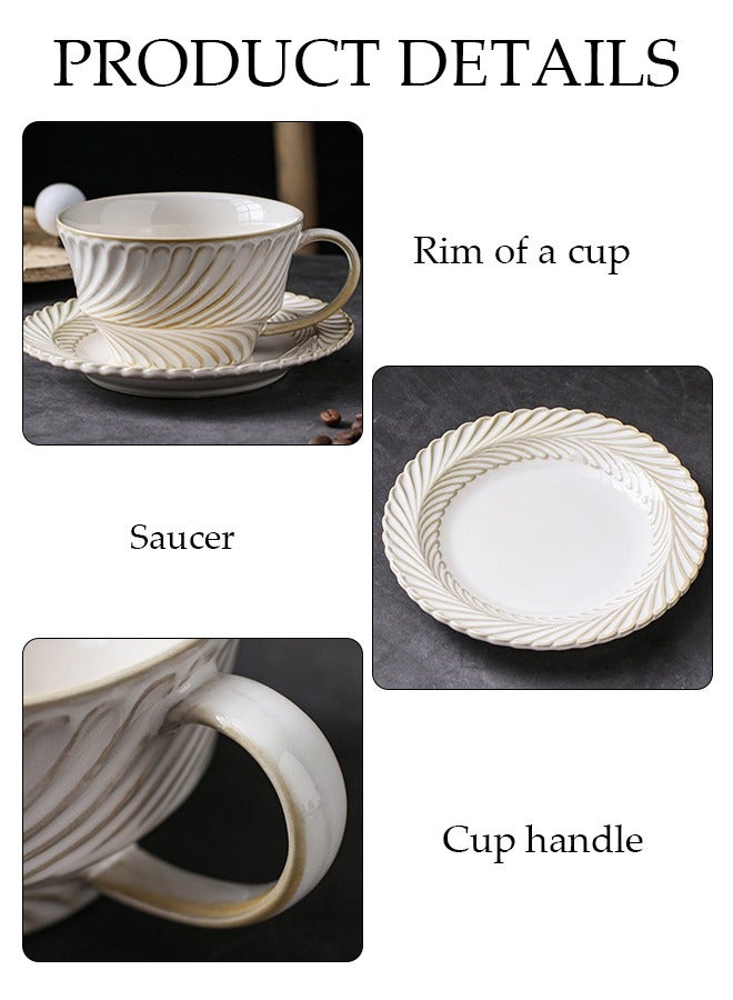 Retro Phnom Penh Tea Cups and Saucers Set Porcelain Tea Set for Tea Party Afternoon Tea Cups Saucer for Coffee Milk Kitchen and Drawing Room