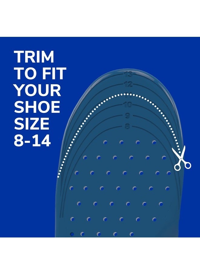 Heavy Duty Support Insole Orthotics, Big & Tall, 200lbs+, Wide Feet, Shock Absorbing, Arch Support, Distributes Pressure, Trim to Fit Inserts, Work Boots & Shoes, Men Size 8-14, 1 Pair