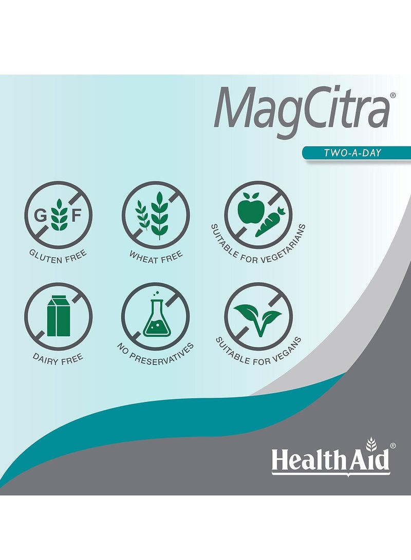 MagCitra Magnesium 60 Vegan Tablets Two Per Day