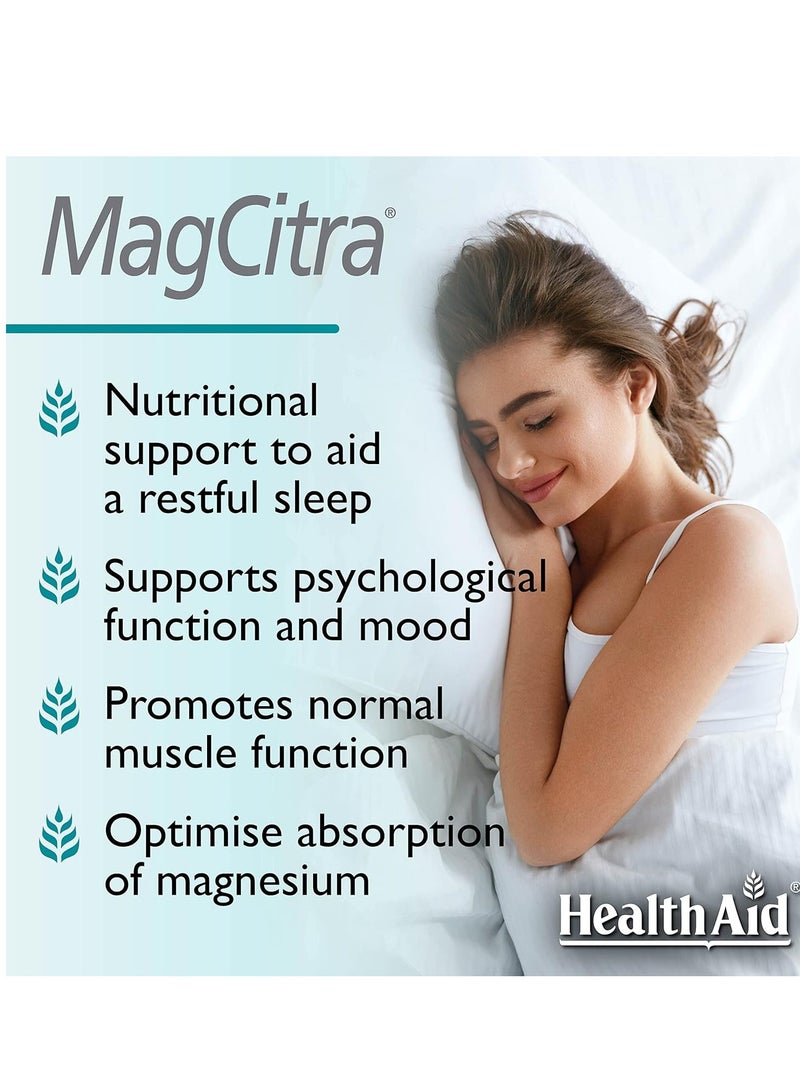 MagCitra Magnesium 60 Vegan Tablets Two Per Day