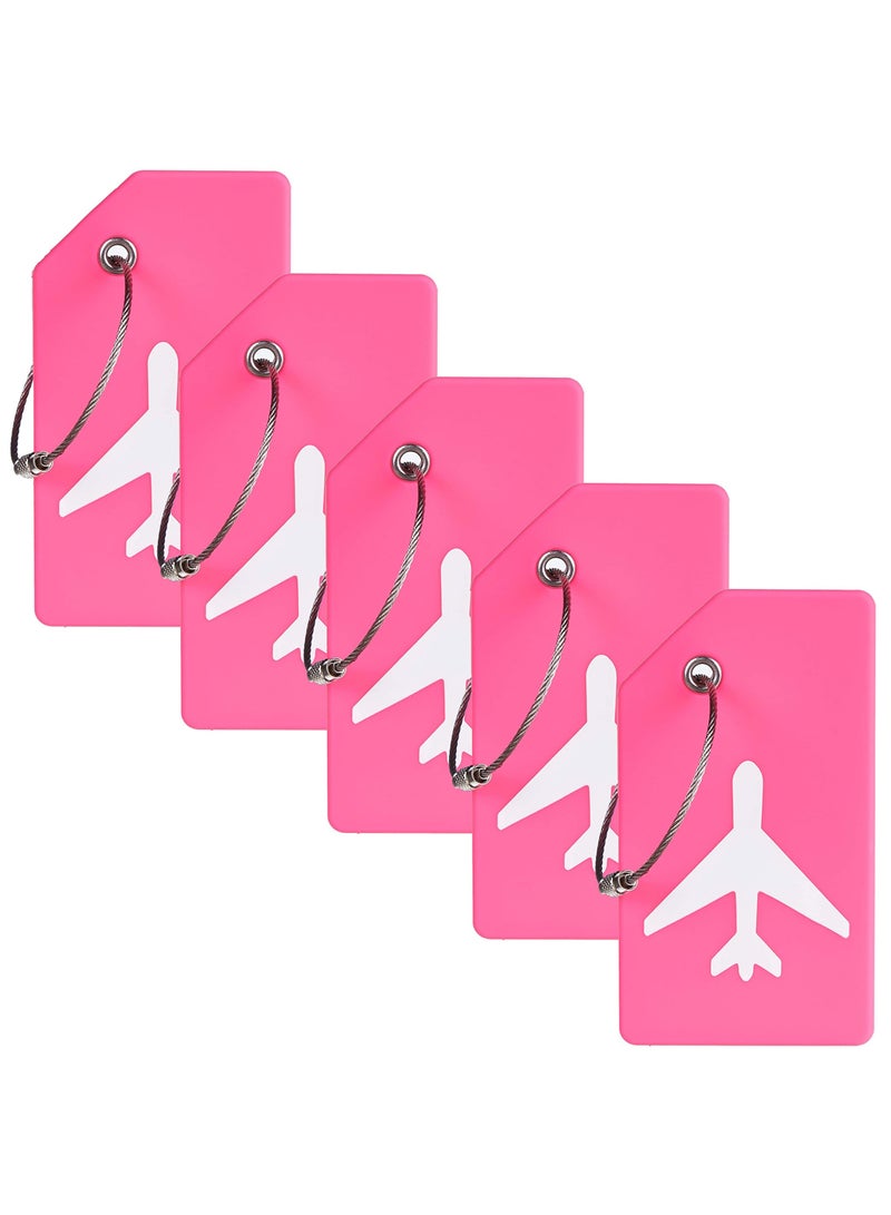 5 Pack Silicone Luggage Tag, With Name ID Card Quickly Spot Luggage Suitcase, Anti-lost Tag