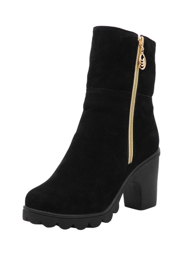 Side Zipper Bootie Black