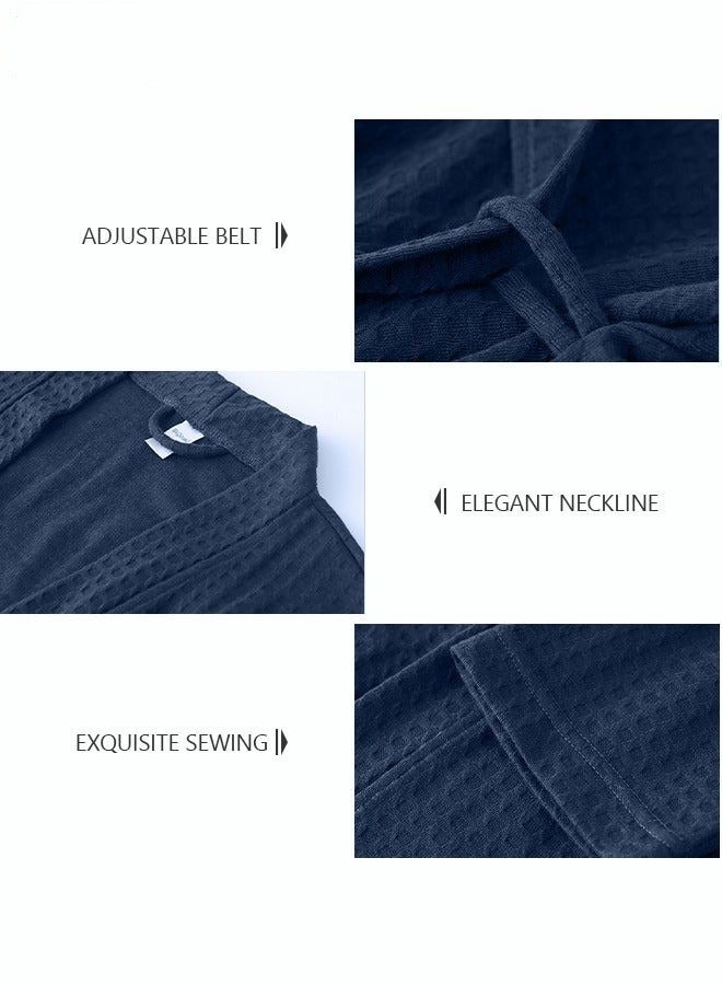 Men's Bathrobe Light Super Absorbent Skin-friendly Home Clothes Suitable For All Seasons Nightgown Navy Blue