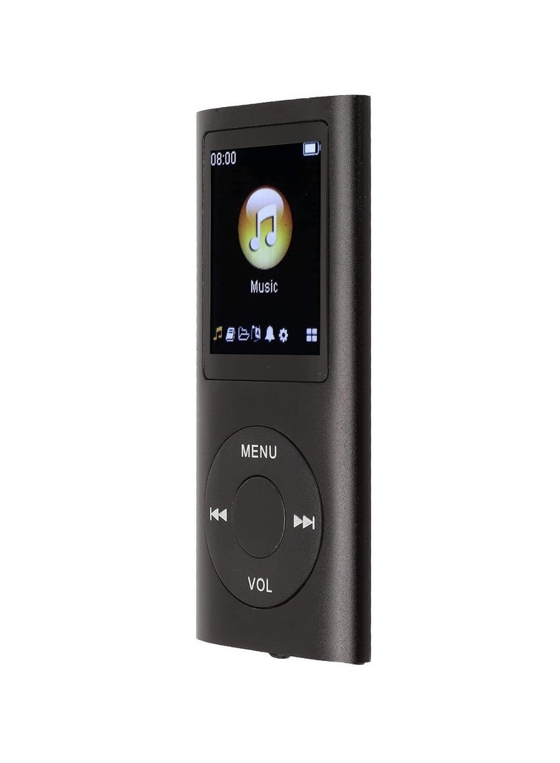 MP3 Player Music Player Supports Up To 64GB Slim Classic Digital 1 8in LCD Screen Mini USB Port With FM Radio Voice Recorder Speaker Lossless Sound Earphones Included (Black)