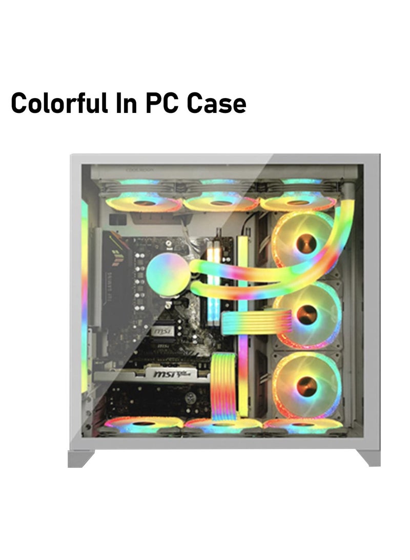 PC RGB Light Strip for PSU Cables PC RGB GPU Cable, RGB Power Extension Cable Kit, ARGB Motherboard Power Supply Cable, Pefect for 6Pin 8Pin 12Pin 16Pin 24Pin PSU RGB Cable Extensions