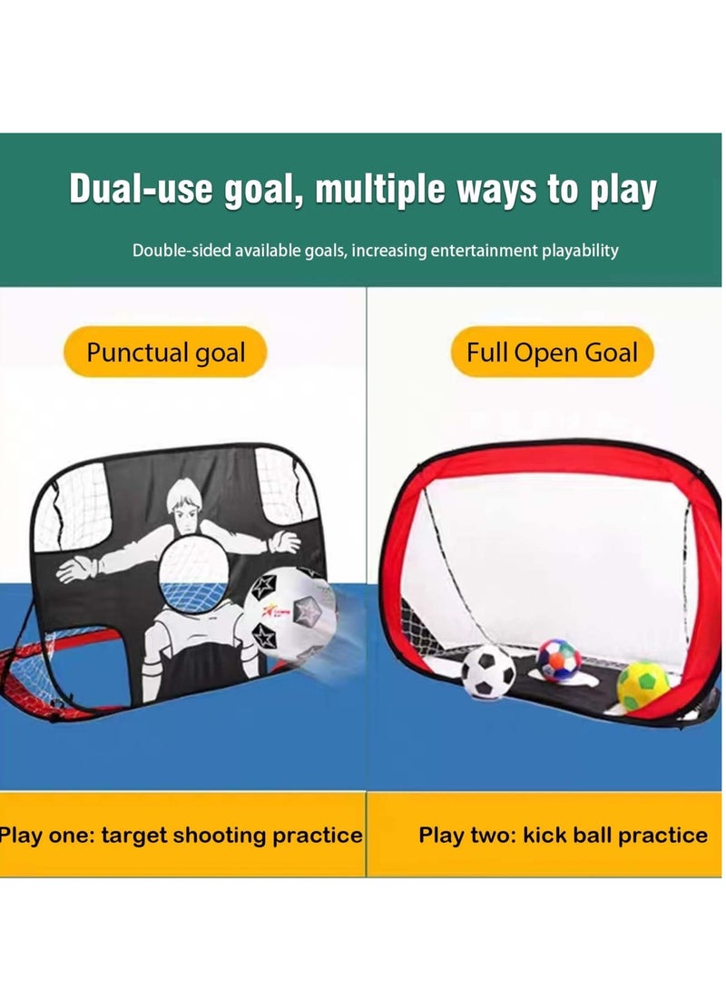 Portable Soccer Goal, 4'x3' Pop Up Kid Soccer Target Net for Backyard with Accessories Outdoor Toys Training Equipment for Kids