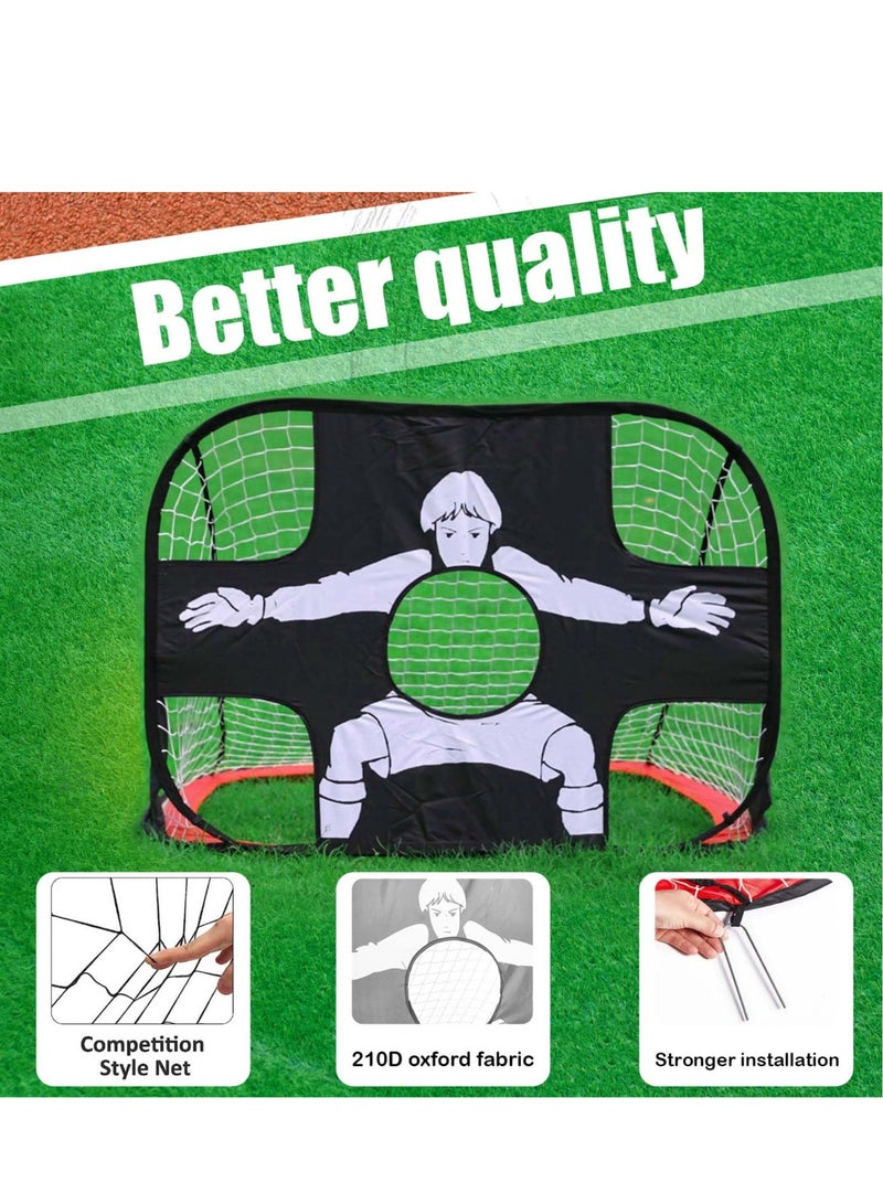 Portable Soccer Goal, 4'x3' Pop Up Kid Soccer Target Net for Backyard with Accessories Outdoor Toys Training Equipment for Kids