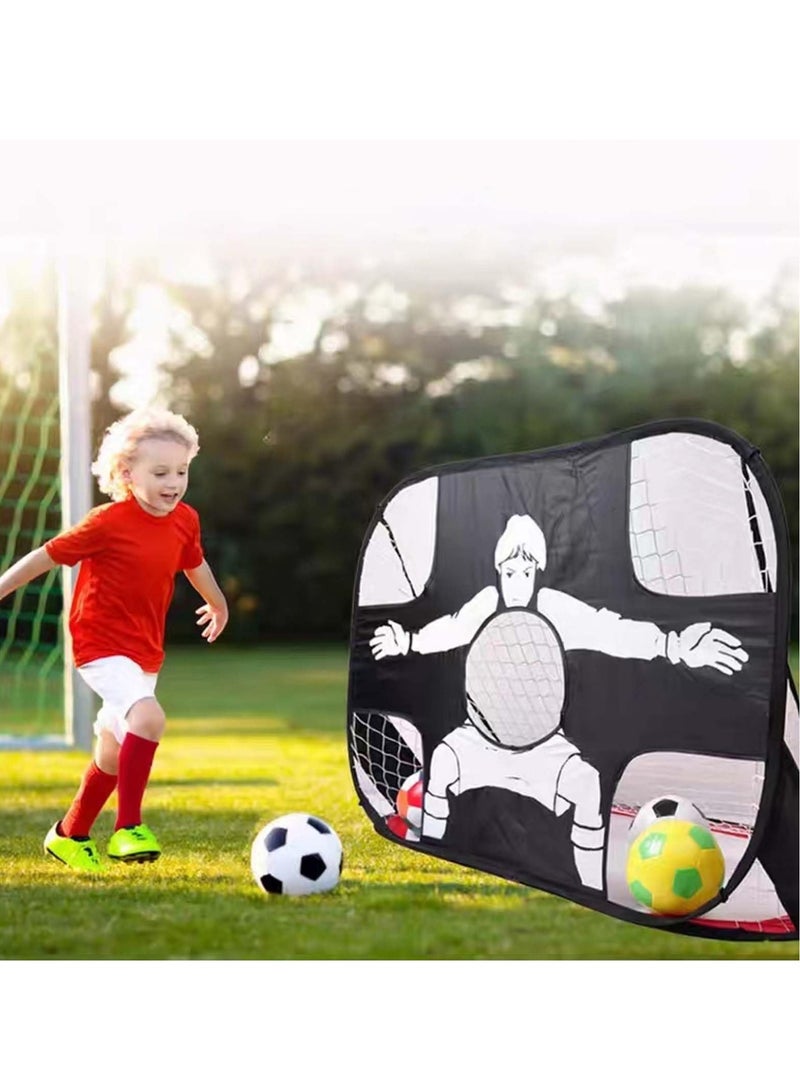 Portable Soccer Goal, 4'x3' Pop Up Kid Soccer Target Net for Backyard with Accessories Outdoor Toys Training Equipment for Kids