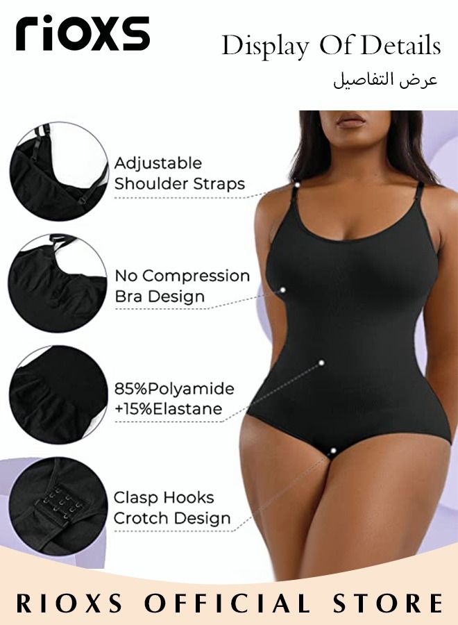 Women's 3 Pack Bodysuit Shapewear Tummy Control Sleeveless V-Neck Camisole Slimming Jumpsuit Lifting Bodysuit