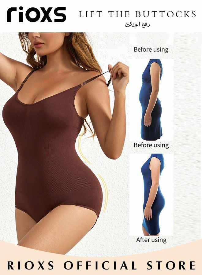 Women's 3 Pack Bodysuit Shapewear Tummy Control Sleeveless V-Neck Camisole Slimming Jumpsuit Lifting Bodysuit