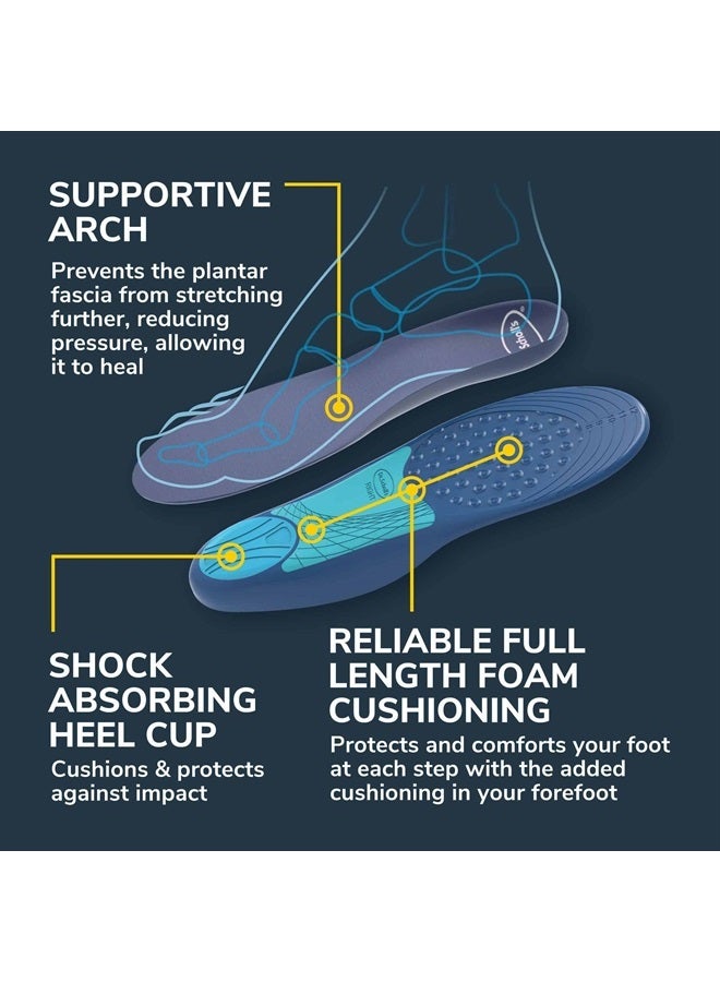 ® Plantar Fasciitis Pain Relief Orthotic Insoles, Immediately Relieves Pain: Heel, Spurs, Arch Support, Distributes Foot Pressure, Trim to Fit Shoe Inserts: Men's Size 8-13, 1 Pair