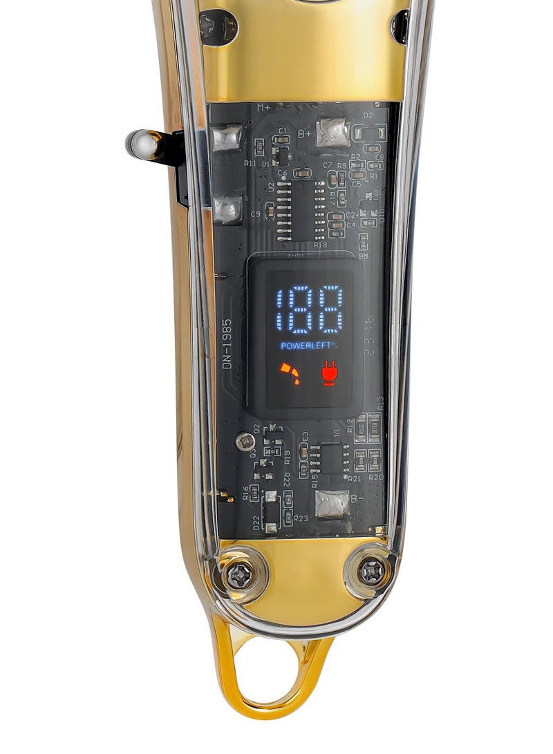 Geepas Professional Digital Hair Clipper- GTR57504/ with High-Capacity Battery and Fast USB Charging/ 4 Adjustable Cutting Blades and 8 Different Length Limit Combs/ LCD Display