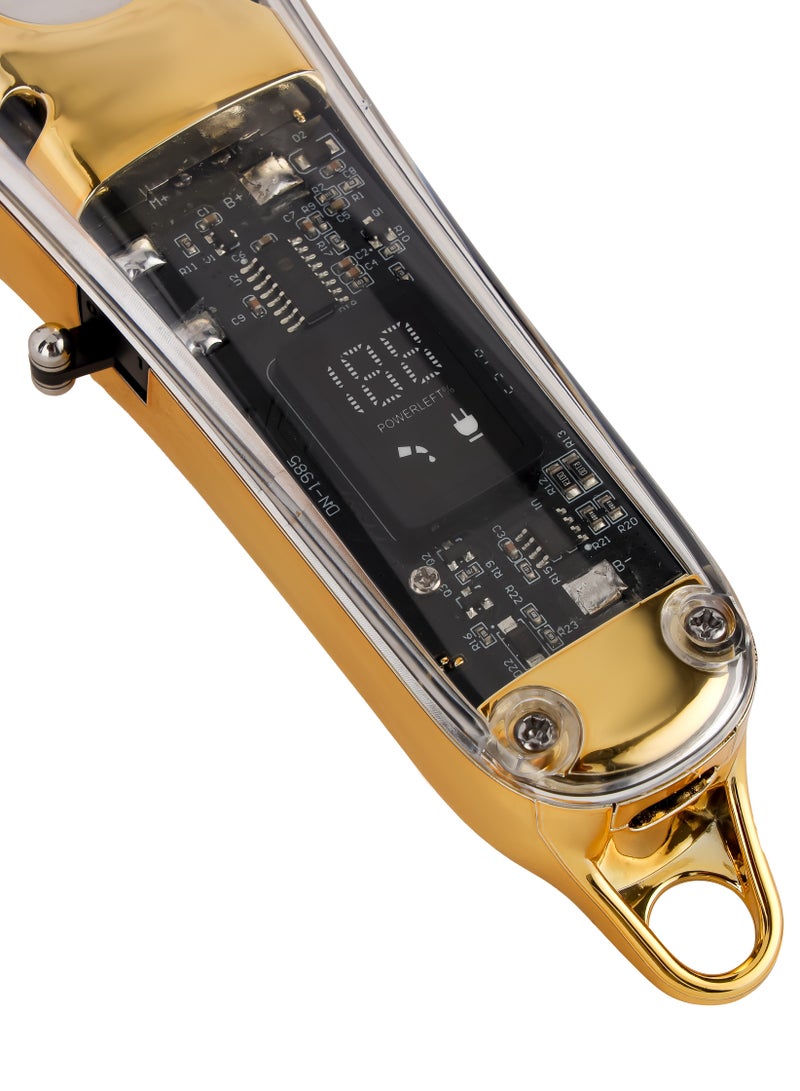 Geepas Professional Digital Hair Clipper- GTR57504/ with High-Capacity Battery and Fast USB Charging/ 4 Adjustable Cutting Blades and 8 Different Length Limit Combs/ LCD Display