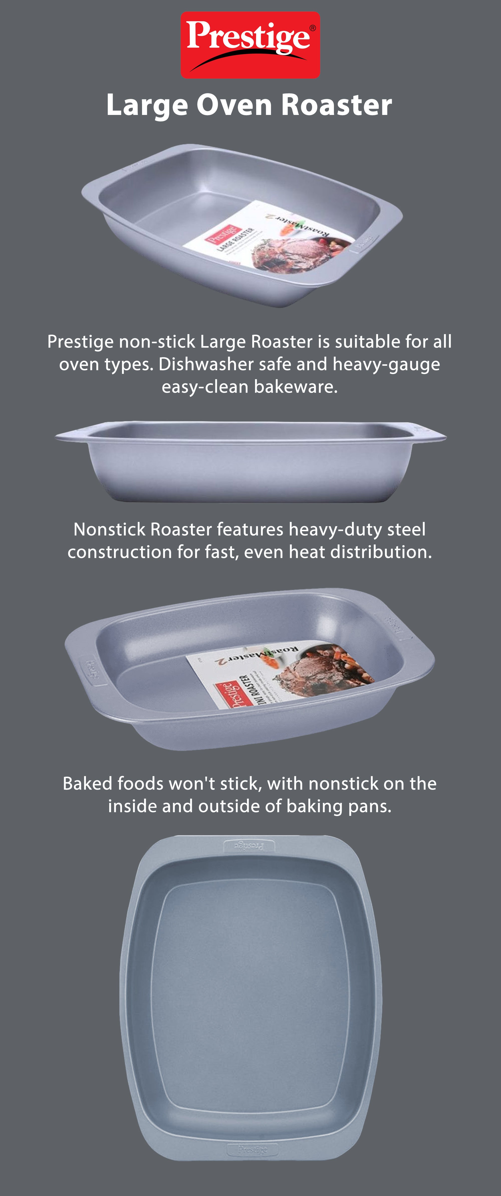 Large Roaster Grey 38x30.7x6.5cm