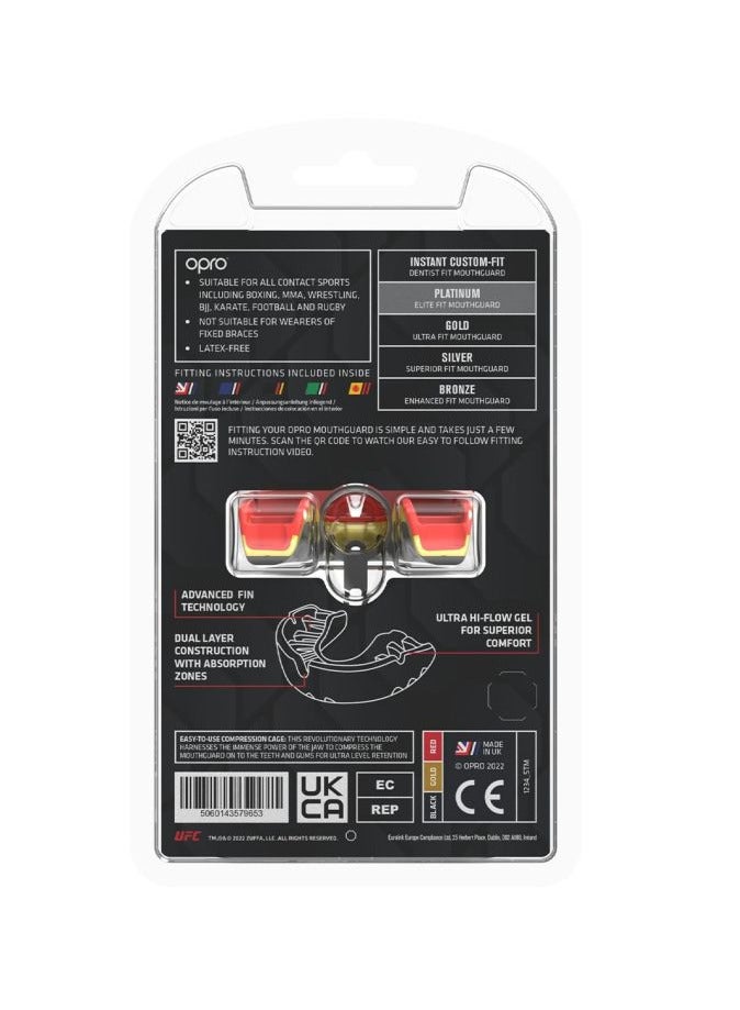 Opro Self Fit Ufc Platinum Black/Gold/Red