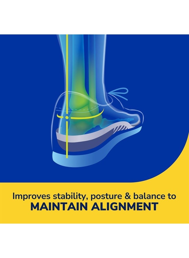 ® Stability Support Insoles, Flat Feet & Overpronation Low Arch Support, Improves Balance & Stability, Motion Control, Trim Inserts to Fit Shoes, Men's Size 8-14