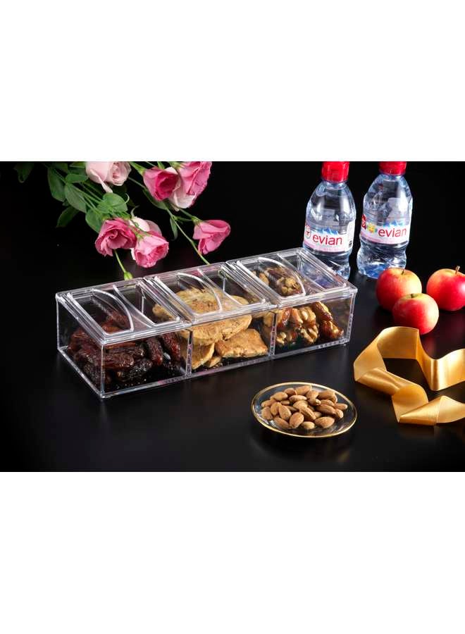 Acrylic Serving 3 Compartment Set