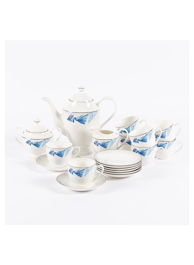 Bluer 47 - Piece Dinner Set, White/Blue