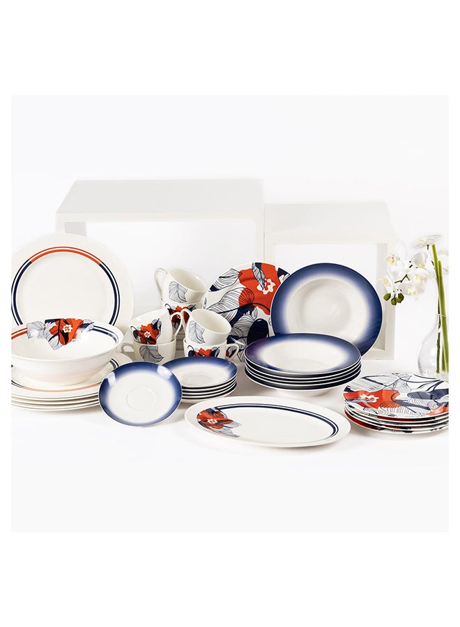 Rhian 32 - Piece Dinner Set, Multicolour