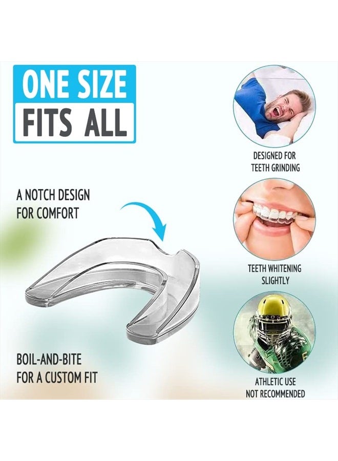 Mouth Guard for Grinding Teeth and Clenching Anti Grinding Teeth Custom Moldable Dental Night Guard Dental Night Guards -4 Pack/One Size