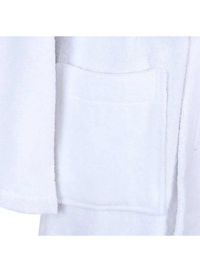 Liza Bathrobe, White - 380 GSM, Free Size