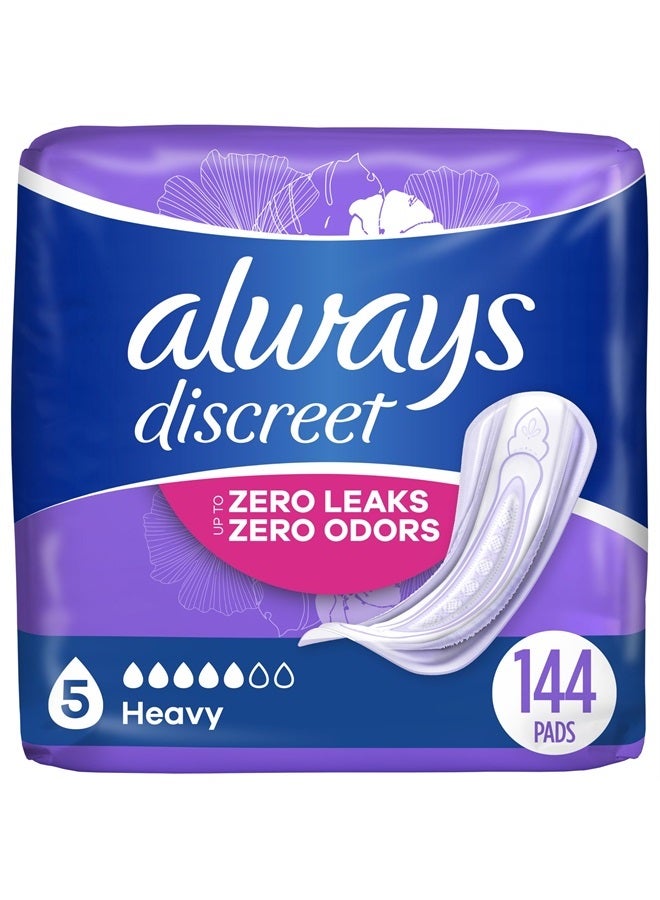 Adult Incontinence & Postpartum Incontinence Pads for Women, Heavy Absorbency 48 Count x 3 Packs (144 Count total) (Packaging May Vary)