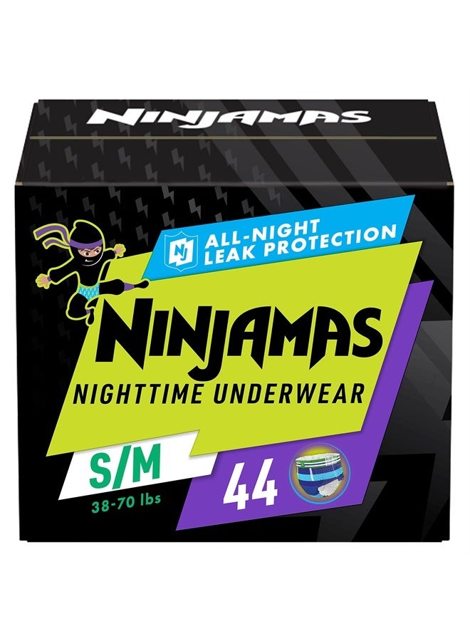Ninjamas Nighttime Bedwetting Underwear Boys - Size S/M (38-70 lbs), 44 Count (Packaging May Vary)