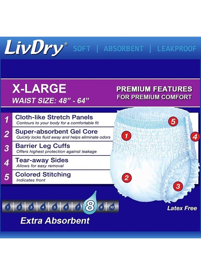 Adult XL Incontinence Underwear, Extra Absorbency Adult Diapers, Leak Protection, X-Large, 56-Pack