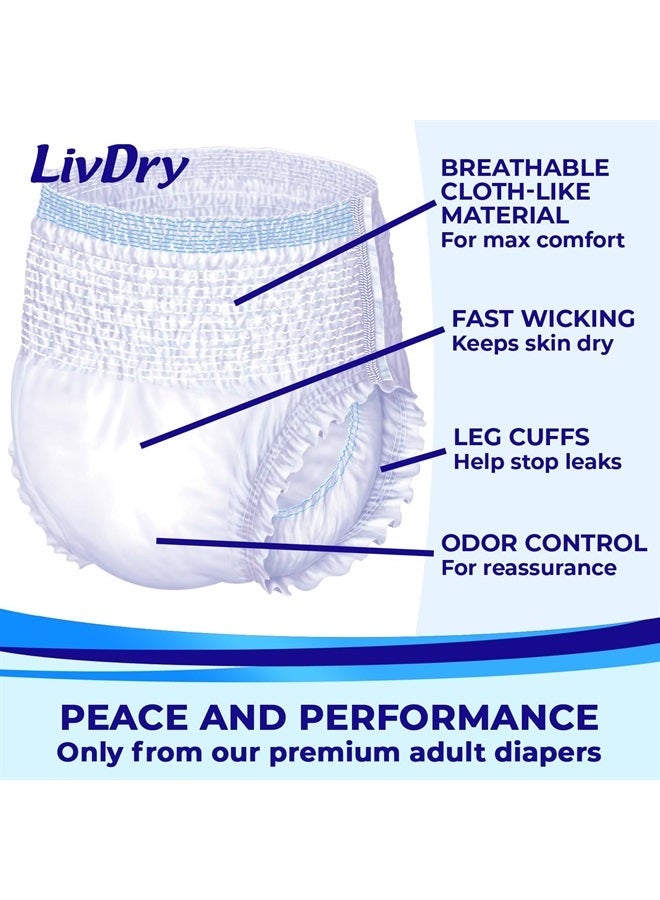 Adult Incontinence Underwear, Extra Absorbency Adult Diapers, Leak Protection, Large, 72-Pack