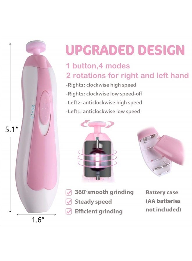 Baby Nail Trimmer Electric Nail File Baby Nail Clippers, 20 in 1 Safe Nail Filer Grinder Kit for Newborn Infant Toddler Kids or Adults Toes Fingernails Care Trim Polish, Led Light and Grinding Heads