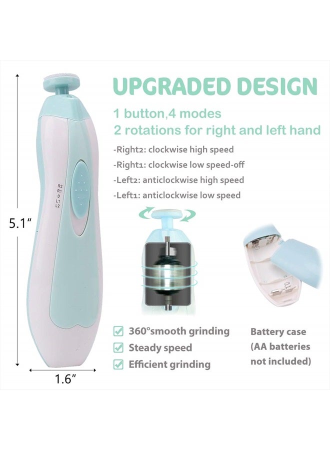 Baby Nail Trimmer Electric Nail File Baby Nail Clippers, Safe Nail Filer Grinder Kit for Newborn Infant Toddler Kids or Adults Toes Fingernails Care Trim Polish, with Led Light and 10 Grinding Heads