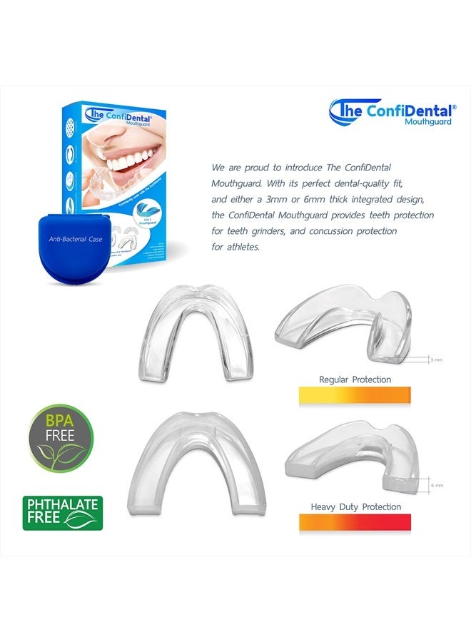 Pack of 5 Moldable Mouth Guard for Teeth Grinding Clenching Bruxism, Sport Athletic, Whitening Tray, Including 3 Regular and 2 Heavy Duty Guard (3 (lll) Regular 2 (II) Heavy Duty)