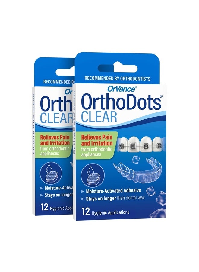 OrthoDots CLEAR – Moisture Activated Braces Wax Alternative for Pain Caused by Braces, Clear Aligner Trays, and Other Orthodontic Appliances. OrthoDots Stick Better and Stay on Longer than Dental Wax.