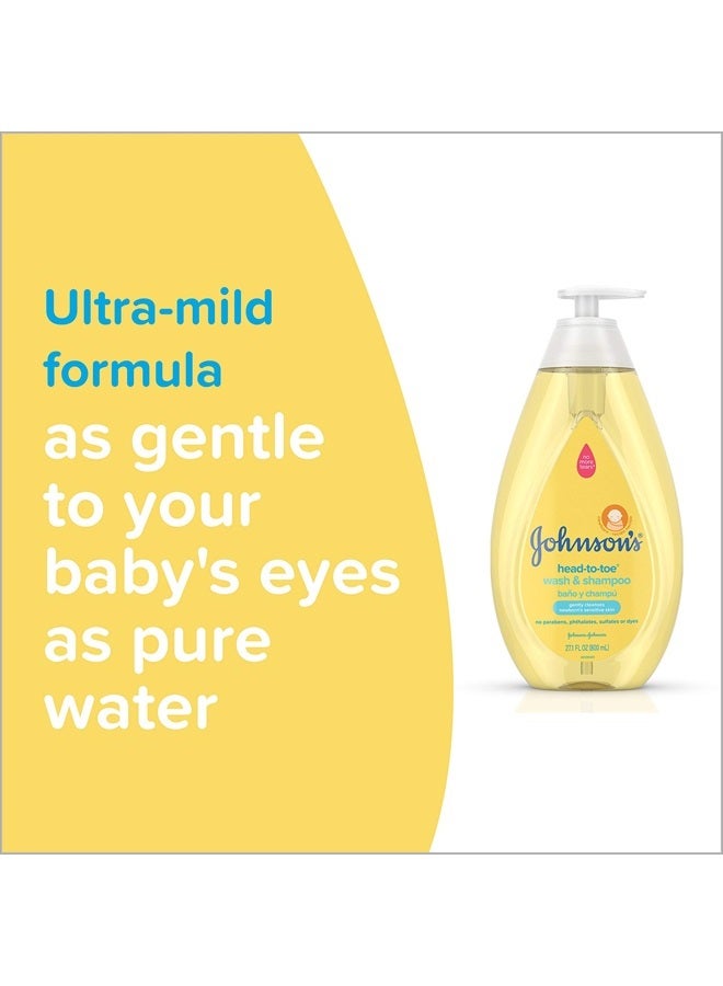 Head-to-Toe Gentle Baby Body Wash & Shampoo, Tear-Free, Sulfate-Free & Hypoallergenic Bath Wash & Shampoo for Baby's Sensitive Skin & Hair, Washes Away 99.9% of Germs 10.2 fl. oz