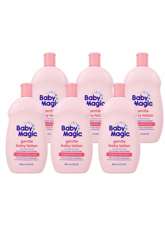 Gentle Baby Lotion | 16.5 Fl Oz (Pack of 6) | Vitamins & Aloe, Pink (705544), Original Baby Scent