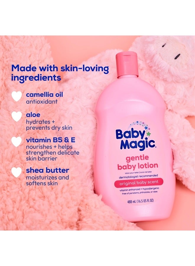 Gentle Baby Lotion | 16.5 Fl Oz (Pack of 6) | Vitamins & Aloe, Pink (705544), Original Baby Scent