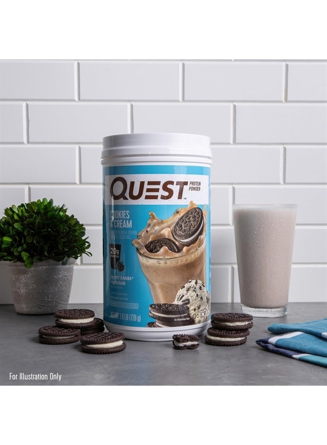 Cookies & Cream Protein Powder; 20g Protein; 1g Sugar; Low Carb; Gluten Free; 1.6 Pound; 24 Servings