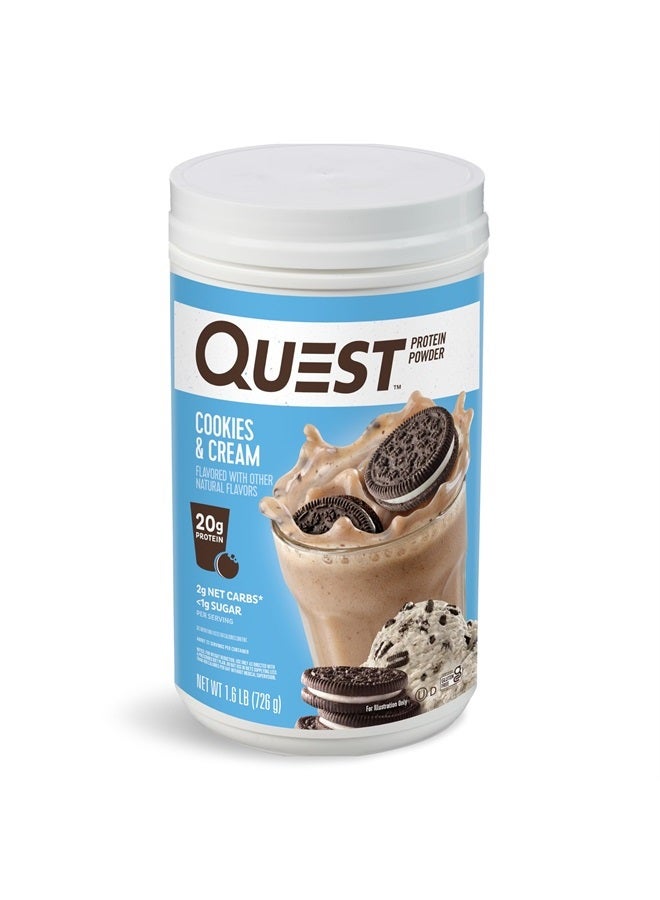 Cookies & Cream Protein Powder; 20g Protein; 1g Sugar; Low Carb; Gluten Free; 1.6 Pound; 24 Servings