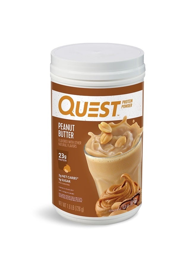 Peanut Butter Protein Powder, 23g Protein, 1g Sugar, Low Carb, Gluten Free, 1.6 Pound, 23 Servings