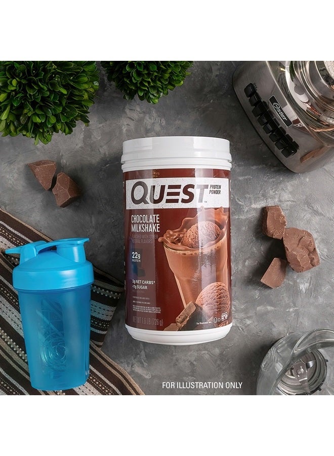 Chocolate Milkshake Protein Powder, 22g Protein, 2g Net Carbs, 1g Sugar, Low Carb, Gluten Free, 1.6 Pound, 24 Servings