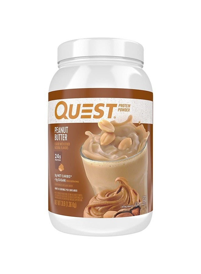 Peanut Butter Protein Powder, 23g Protein, 1g Sugar, Low Carb, Gluten Free, 3 Pound, 43 Servings