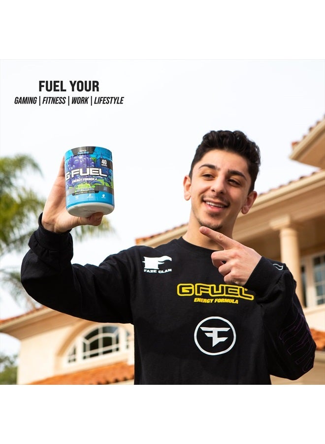 Faze Rug Energy Powder, Sugar Free, Clean Caffeine Focus Supplement, Water Mix, Sour Blue Raspberry Flavor, with Focus Amino, Vitamin + Antioxidants Blend - 10.44 oz (40 Servings)