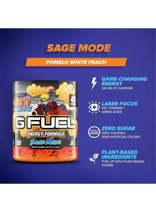 Sage Mode Energy Powder, Sugar Free, Clean Caffeine Focus Supplement, Water Mix, Pomelo Fruit + Peaches Flavor, Focus Amino, Vitamin + Antioxidants Blend - 9.8 oz (40 Servings)