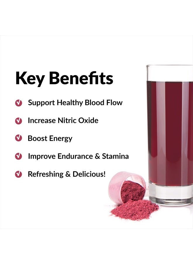 Total Beets Superfood Beet Root Powder with Nitrates to Support Circulation, Blood Flow, Nitric Oxide, Energy, Endurance, and Stamina, Cardiovascular Heart Health Supplement, 30 Servings